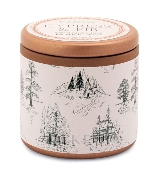 Tin Scented Candle Cypress & Fir 85g White / Green