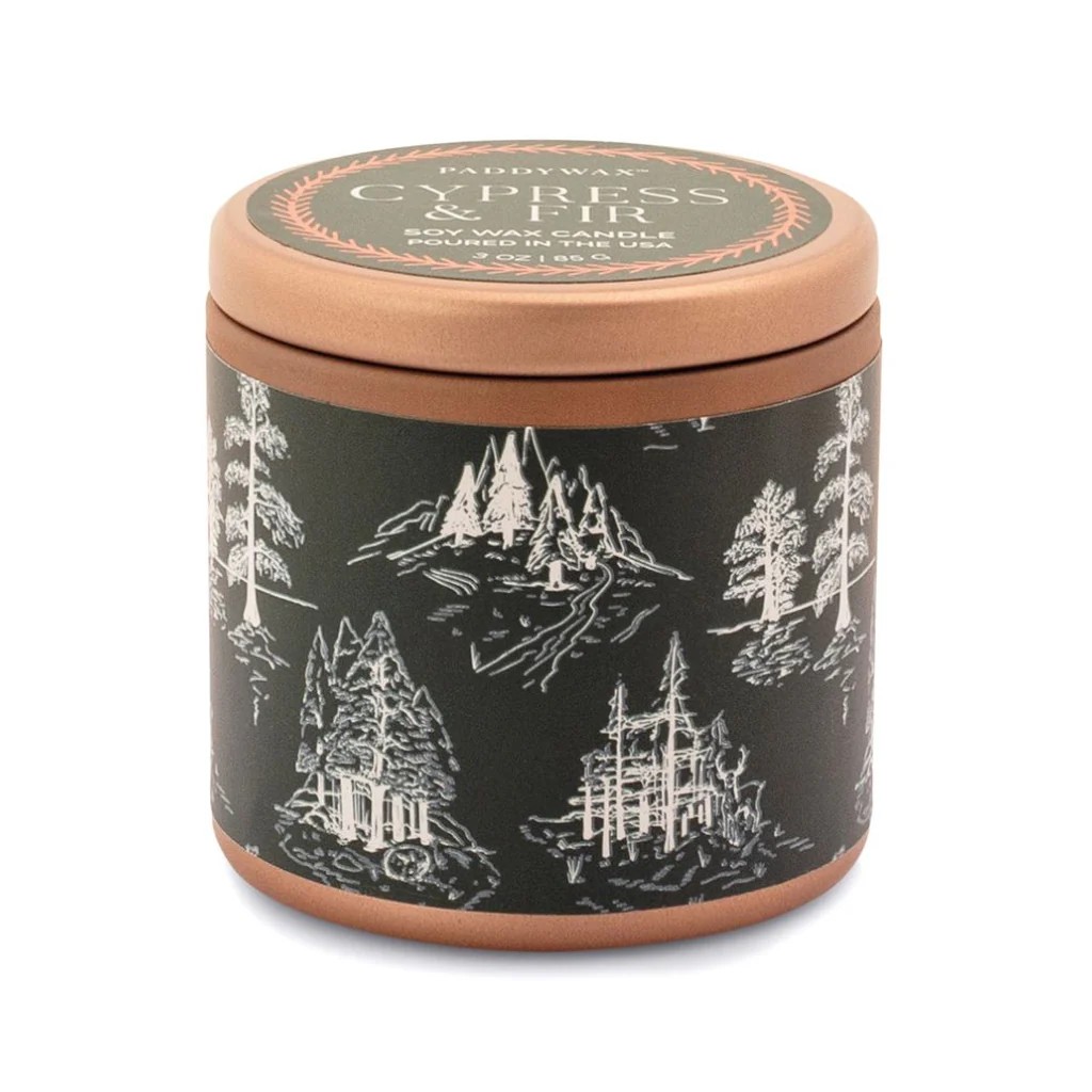 Tin Scented Candle Cypress & Fir Green/White CFH0302EU