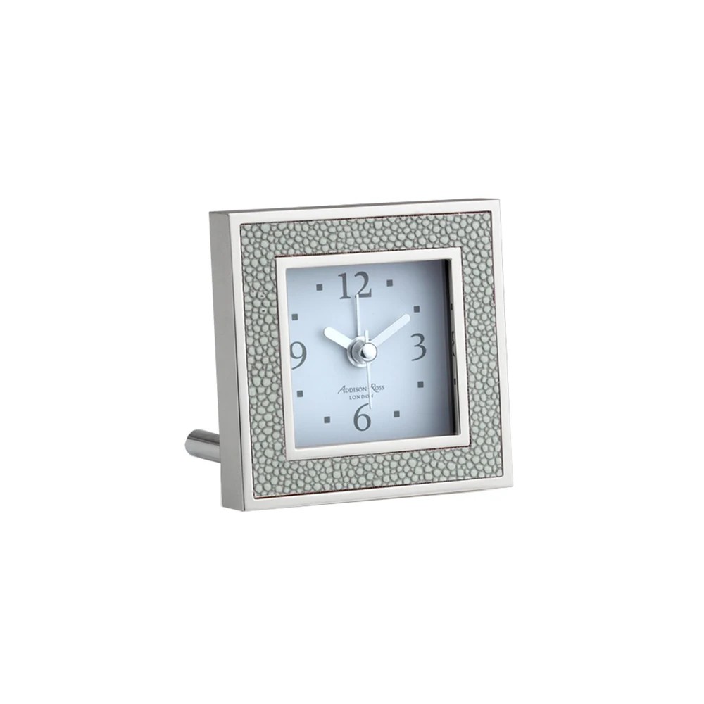 Grey Shagreen Sq Alarm Clock Fr1005