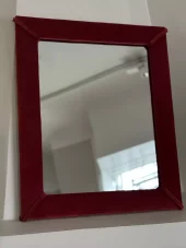 Tekstilspeil Vinrød Velur Med Rolour Detaljer 61x72cm ( Custom Made)
