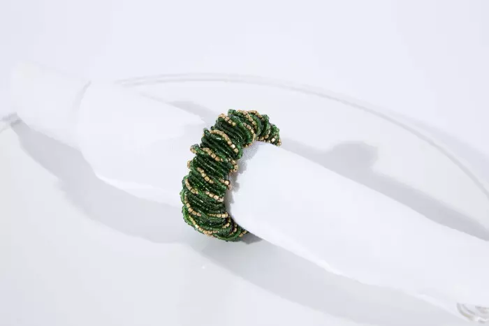 Napkin Ring Green/Gold 1700201251