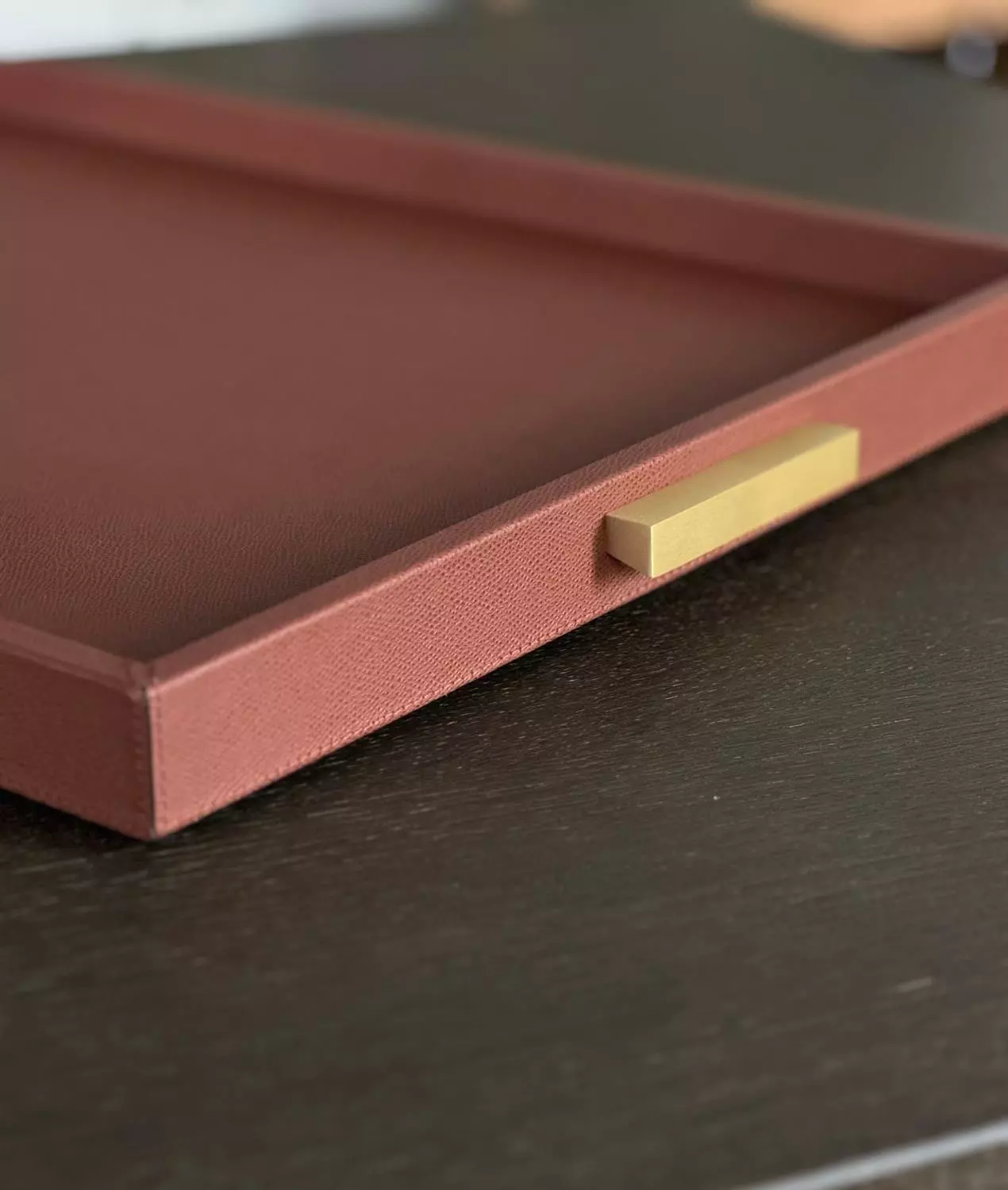 Giobagnara Deco Tray Rust Brass Handles 48x35cm