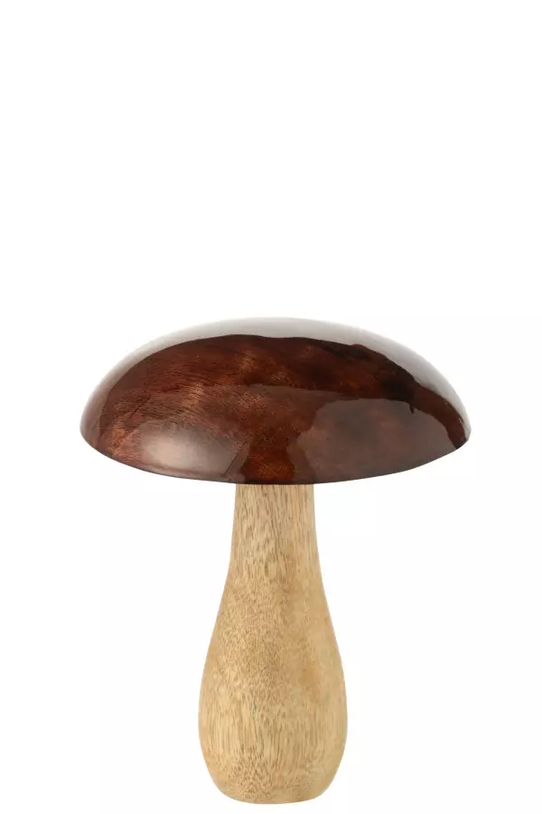 Mushroom Shiney Nat/Brown 15x18cm 55742