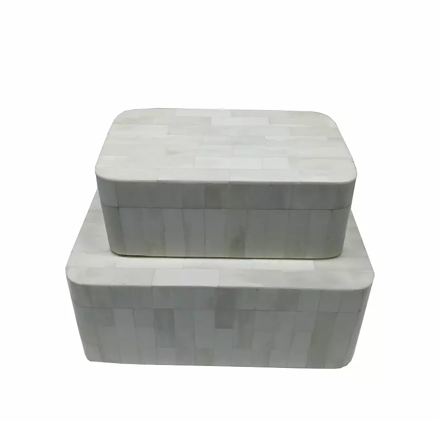 Rectangular Box White Bone 20,5x13x8hcm 680-145