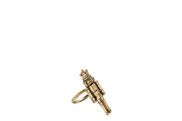 Napkin Ring 4 pk Nutcracker Gold 57018