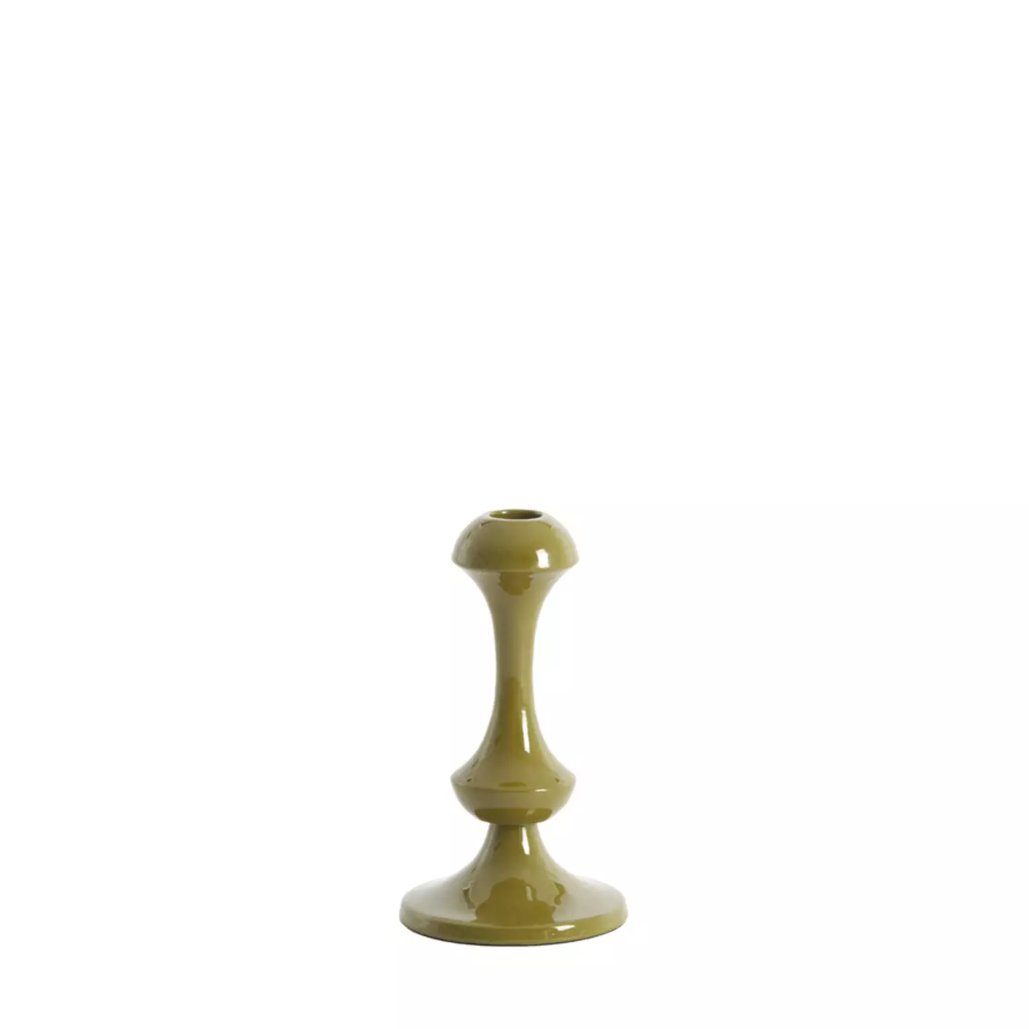 Candle Stick Olive Green 10xh18cm 6084369