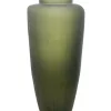 Green Glass Vase Stone Brushed 33xh72cm 660-107