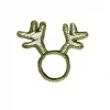 Napkin Ring Reindeer Olive Trim