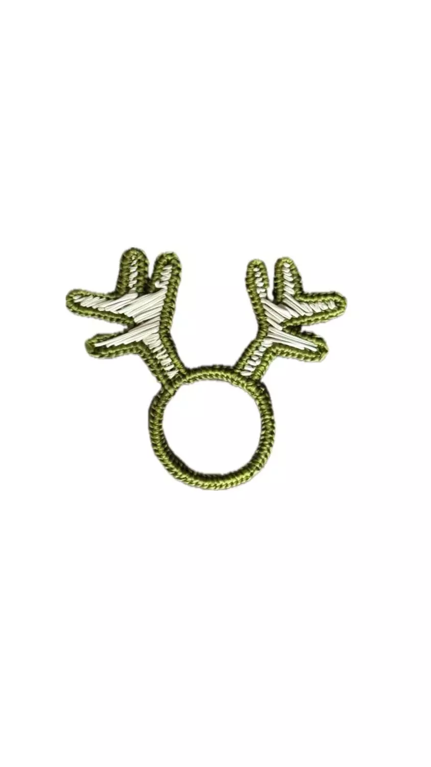 Napkin Ring Reindeer Olive Trim
