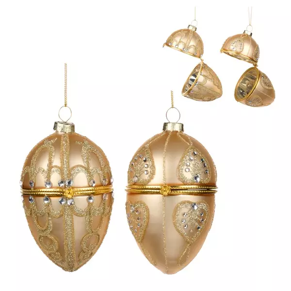 P 28606 Glass Jewel Egg Box ass 2 9cm