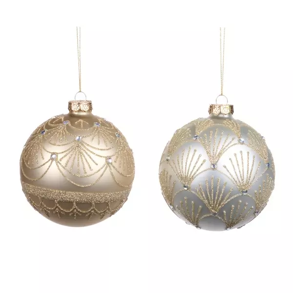 P 28501 Glass Scale Ball Gold 10cm