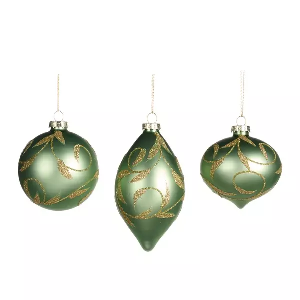 P 29236 Glass Swirl Leaf/ Vine ass 3 8cm