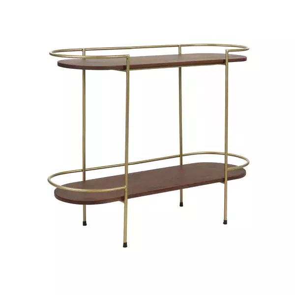Art Deco Console W Shelf Mangowood Gold 38466-wal-15