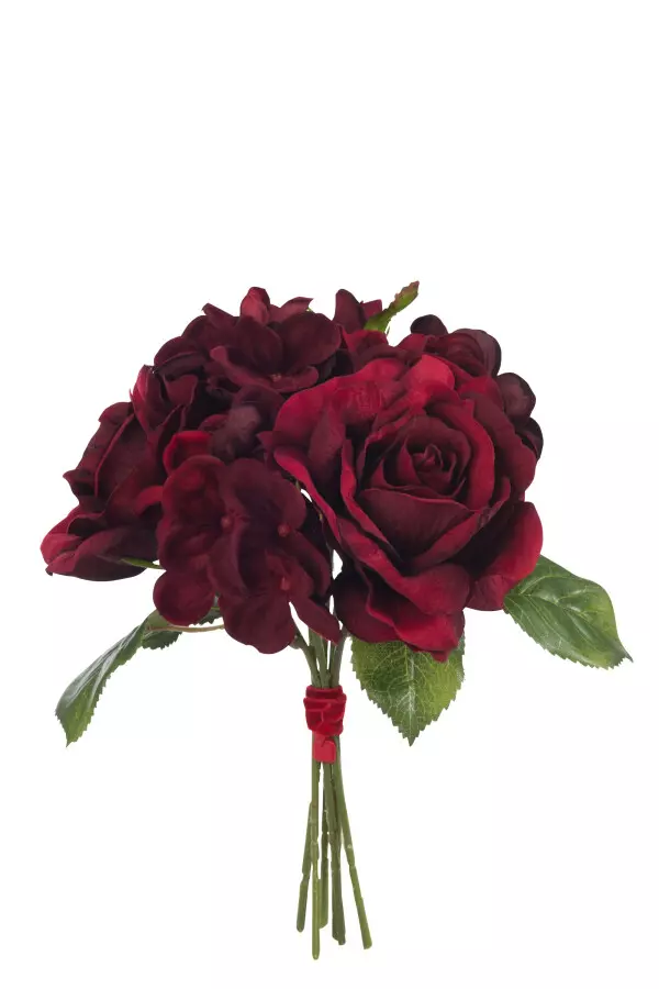 Bouquet Rose/ Hydrangea Dk red 27562