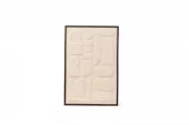 Wooden Wall Art Sculptural Relief Cotton/ Beige60x90cm th2035