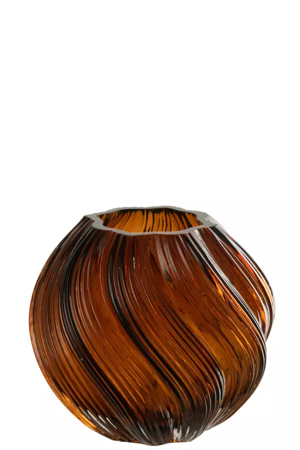 Vase Glass Brown S 18x16cm 58064