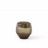 Mouthblown Ribbed Cutted Vase 20x21cm dcg1652