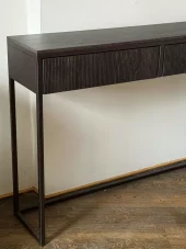 Console Table 118/30/h85cm Oak Wenge & Bronze Sahara 2. Drawers