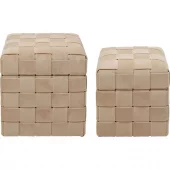 Stool Weave Beige set 2 70933