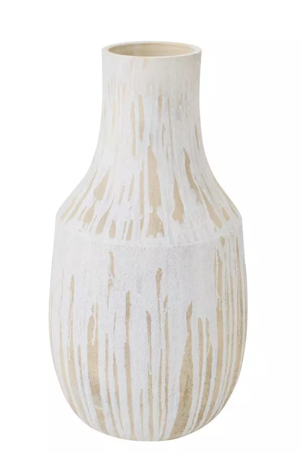 Floor Vase Ceramic Wh/ Beige L 41xh75cm 61383