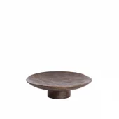 Dish On Base Wood Antique Brown ø27xh7,5cm 6359382