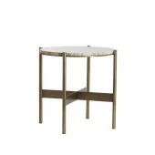 Side Table Travertine Ant. Bronze ø47xh45cm 5522088
