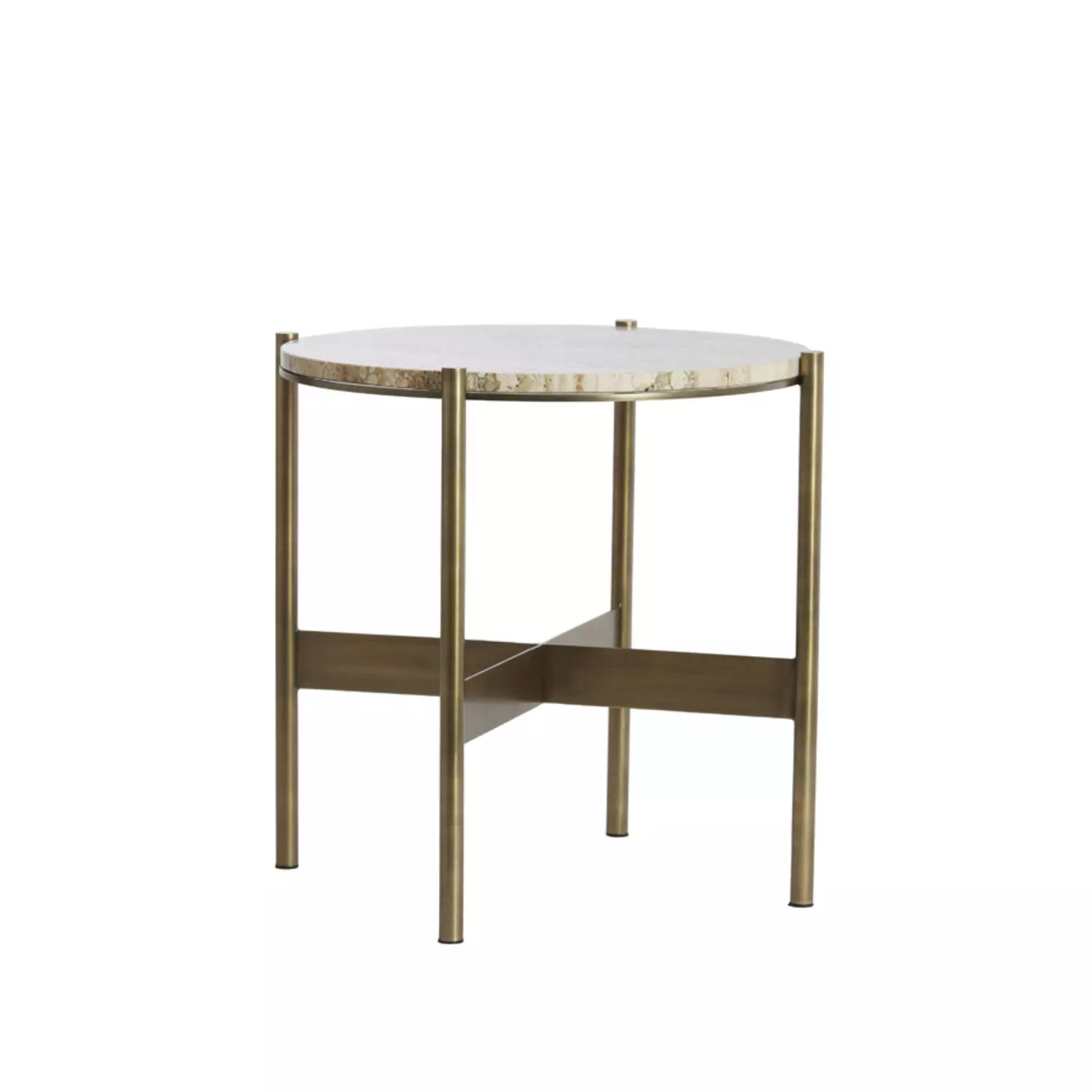 Side Table Travertine Ant. Bronze ø47xh45cm 5522088