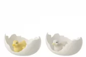 Duck Egg Shell Wh/ Yellow 19x15,5x10,5cm 60197