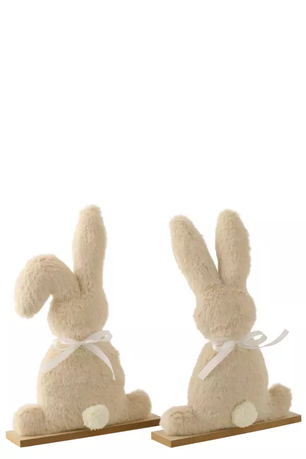 Fur Rabbit Beige L 26x6xh39cm 61874