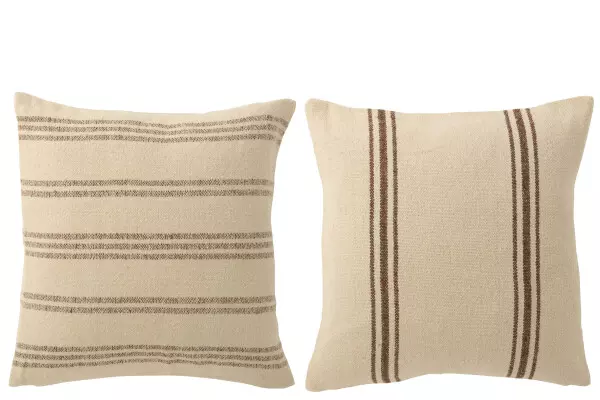 Cushion Cotton Cream / Brown 50x50cm 51276