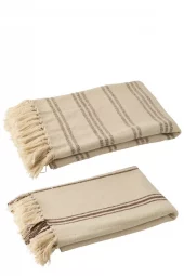 Plaid Cotton Wh/ Br 180x130cm 51277