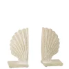 Bookends set 2 seashell Wh/Nat 22,5x9,5x21,5cm 60141