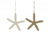 Hang Seastar Rope Wh/ Nat Ass.2 18x3xh30cm 60625