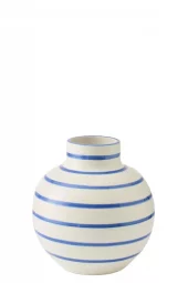Vase Blue/White Ceramic 28x26cm 62853