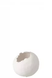 Flowerpor Irregular Clay White M 20xh17,5cm 63616