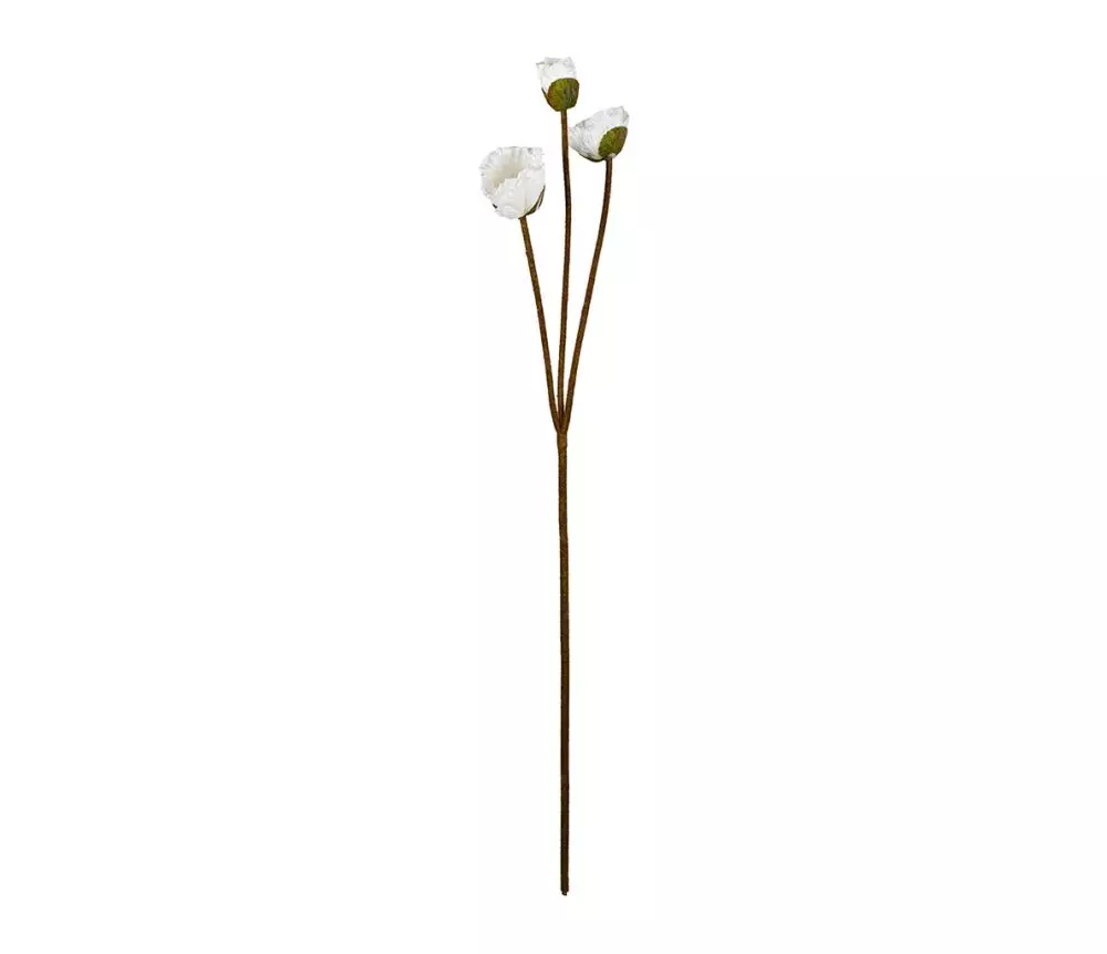 Flower Poppy Off-White h90cm 41575