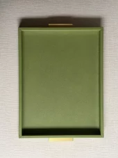 Giobagnara Deco Tray Meadow Green Brass Handles 48x35cm
