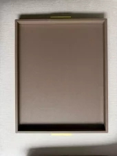 Giobagnara Deco Tray Taupe Brass Handles 57x44cm