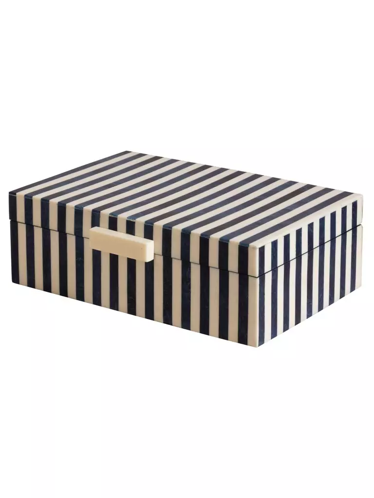 Box With Blue & White Stripes 41818