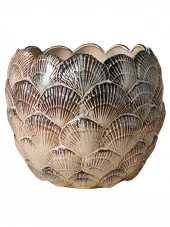 Round Grey Shell Vase 39865