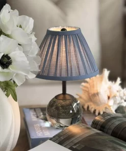 Verona Glass & Bronze Led Lamp Inkl Dusty Blue Shade 1085