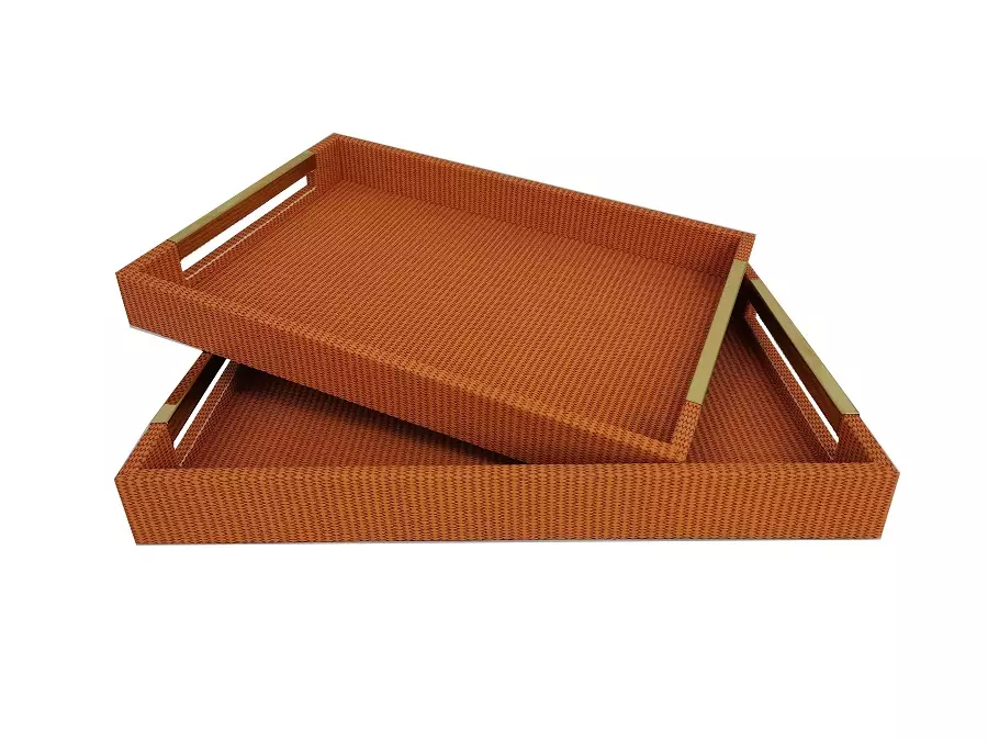 Tray Orange Fabric 43x30xh4,7cm 130-287
