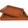 Tray Orange Fabric 46x33xh5cm 130-287