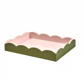 Addison Ross Scallop Tray Khakiv & Pink 28x20cm Tr6250