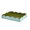 Addison Ross Scallop Tray Eau De Nil & Khaki 28x20cm Tr6252