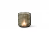 T-Lightholder Handcut Smoke/Clear 15x16cm Dcgi764