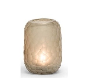Vase Round W Cutting Light Smoke 14x17cm Dcgi619ls