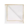 Verone Napkin W Gold Border White Linen/Cotton 40x40cm