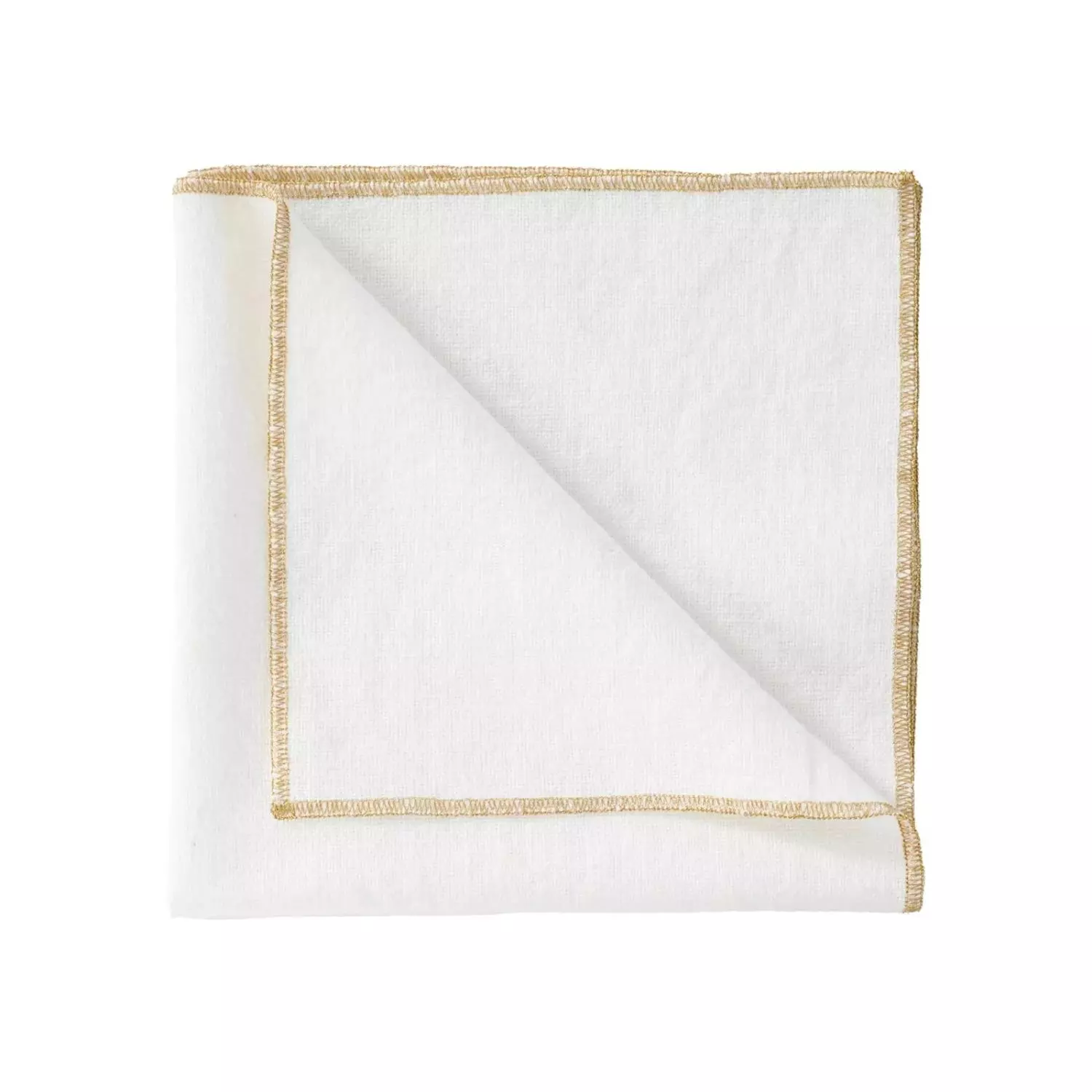 Verone Napkin W Gold Border White Linen/Cotton 40x40cm