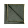 Verone Napkin Kaki W Gold Border Linen/Cotton 40x40cm